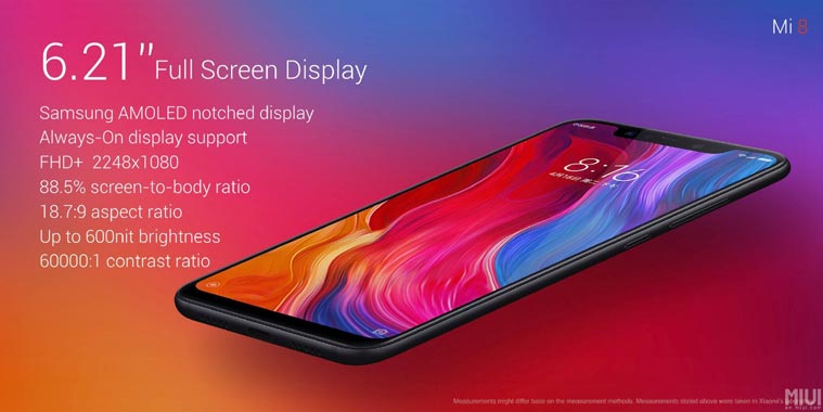 xiaomi mi 8 özellikleri